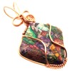 Sea Sediment Jasper Gemstone Copper Wire Wrapped Pendant