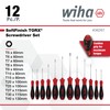 Wiha 36267 12-Piece T5-T40 Torx Driver Set with Soft Finish