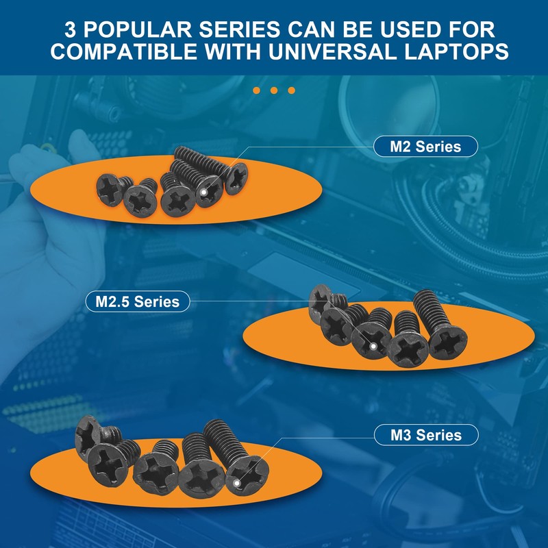 NINDEJIN Laptop Computer Screw Kit, M2 M2.5 M3 Countersunk Flat