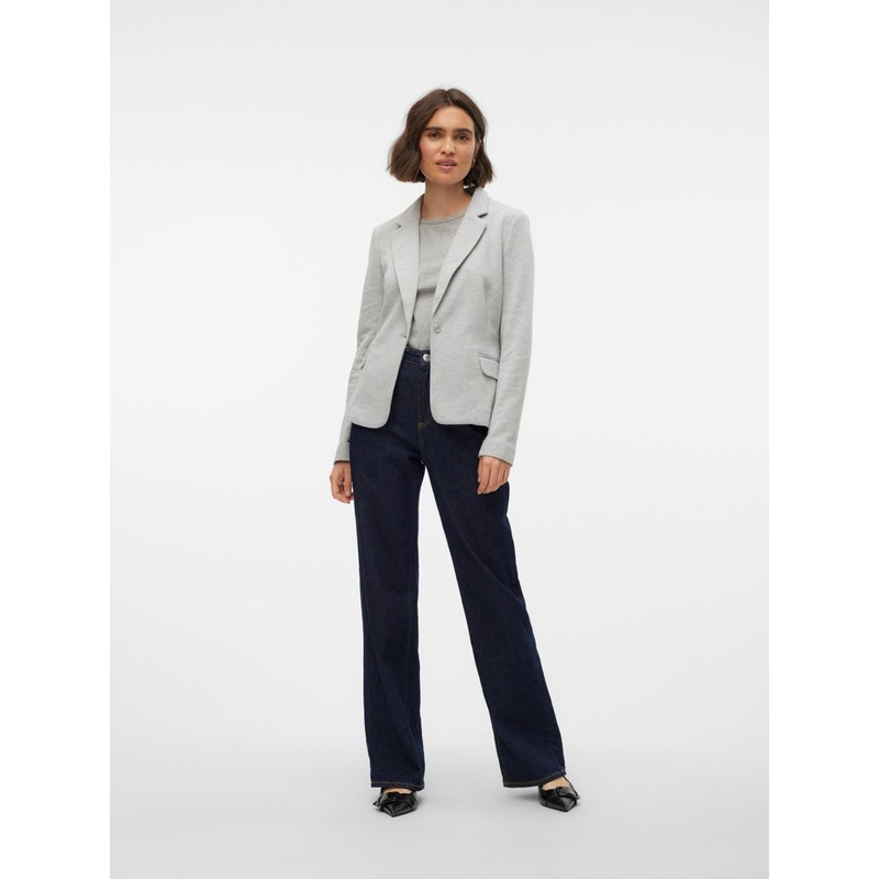 VERO MODA Female Blazer, Single-Breasted, Vmjulia, Light Grey Mix