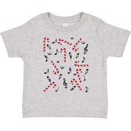 inktastic Candy Canes and Music Notes Toddler T-Shirt 7 0060 Heather Grey 41873