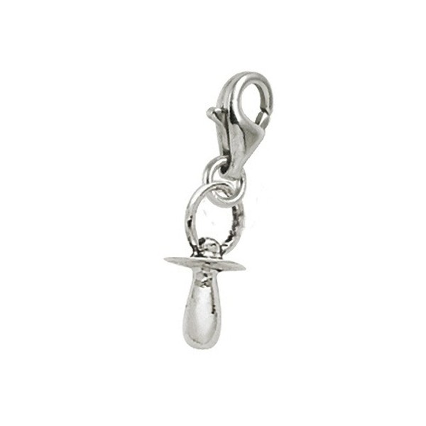 Sterling Silver Pacifier Charm With Lobster Claw Clasp, Charms for