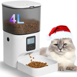 ANDOLL HOME Automatic Cat Feeder, 4L Cat Food Dispenser with 10s Voice Recorder, Pet Feeder up to 8 Meals per Day, Timed Dog Feeder with Dry Food Sealed Ring