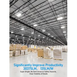 LEONLITE LED Linear High Bay Light 4FT, 225W 30375LM Linear High Bay Shop Light, 135LM/W, 120-277V, 1520W Eqv. 0-10V Dimmable Commercial Hanging Linear Shop Lights for Warehouse, 5000K Daylight, ETL