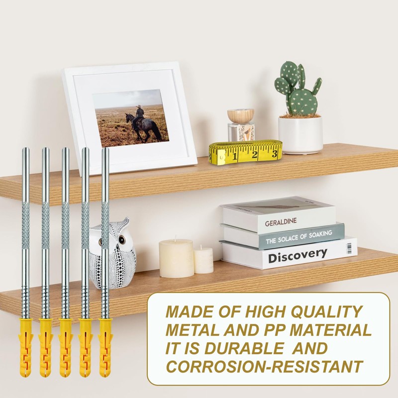 cersaty Pack of 10 Invisible Shelf Brackets, 130 mm Concealed
