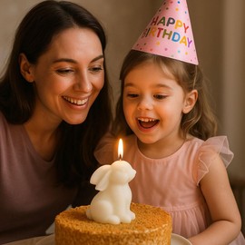 1 Pack Bunny Candle Molds Silicone Molds for Candle Making, 3D Animal Rabbits Reusable Silicone Molds for Resin, Wax, Chocolate DIY molds (Bunny 1 Pack)