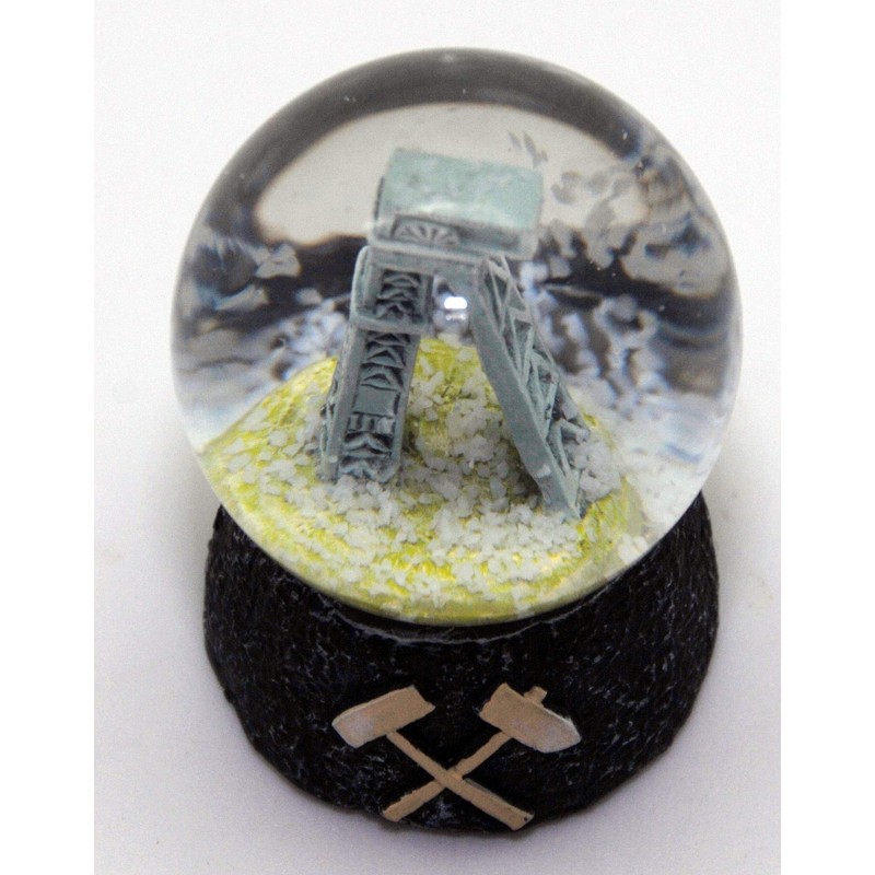 3-45-68 2 Great Snow Globes Souvenir Ruhrpott Transport Tower Charcoal