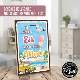 TypeStoff HS-00977 Wooden Sign with Saying - Pause - Vintage Look with Quote as a Gift and Decoration on the Theme of Hygge, Holiday and Relaxation