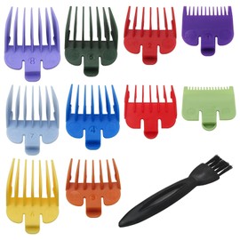 Xspeedonline New 10x Hair Clipper Guards Cutting Guides for Wxhl Clippers Elite Pro/Extreme Grip Pro, Color Coded Attachment Replacement Size 1 1/2 1/4 3/4 3/8 5/8 7/8 1/16 3/16 inch