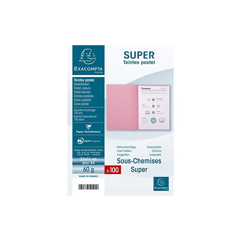 Exacompta - Ref 850105E - Super Square Cut Folders -