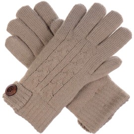 Be Your Own Style BYOS Men's Winter Warm Classic Cable & Solid Fleece Lined Thick Knitted Gloves