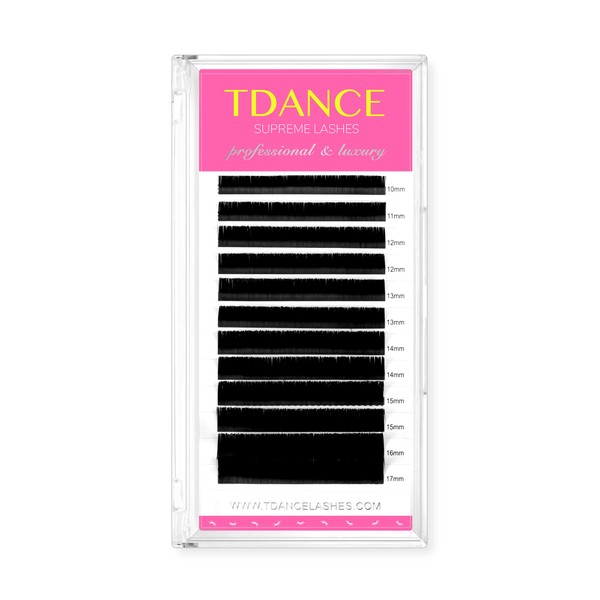 TDANCE Classic Volume Lash Extensions, Matte Black Eyelash Extensions 0.03-0.18mm