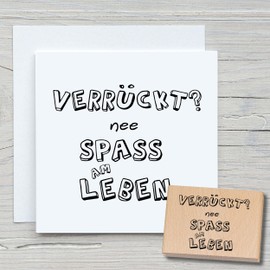 Newstamps Crazy Motif Stamp Large Wooden & Rubber for Card Making, Wooden Stamp, Sayings, Sayings, Text Stamp, Lettering, Scrapbook, Textile Stamp, Decoration