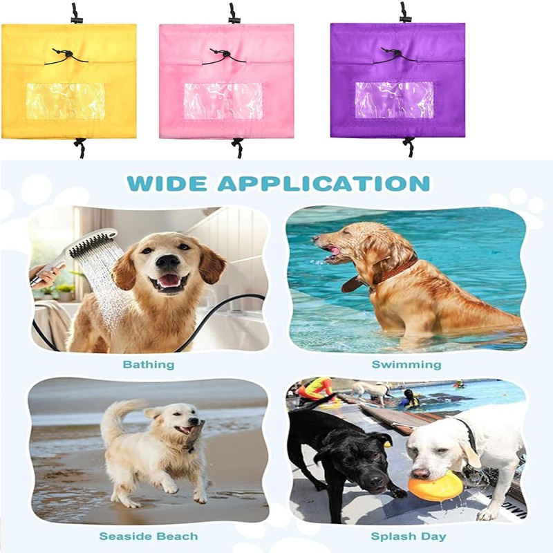 LALOCAPEYO Dog Waterproof Shower Cap,Adjustable Dog Ear Protection Device,Hanging Pet