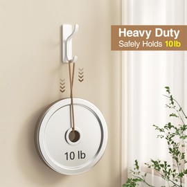 2 Pack Wall Hooks for Hanging: Adhesive Coat Hooks for Hat, Towel, Purse, Clothes, Keys, Backpack, Hangers for Door, Kitchen, Bathroom, Shower, Heavy Duty Stick On, Hold 13 lb, Stainless, White