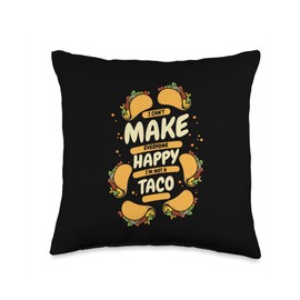 Apparel Taco Cat Love Costume Plush Outfit Gifts Can't Make Everyone Happy Seasoning Hard Shell Taco Throw Pillow, 16x16, Multicolor