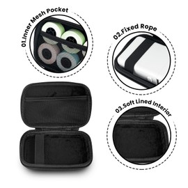 vretti Label Maker Case for HP2 Label Printer, Travel Bag for Mini Printer, Protective Case, Easy to Store and Carry, Easy to Store Your Printer, Band, USB Line (Bag Only), Black