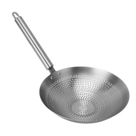 Colander Spoon 3mm Aperture 304 Stainless Steel Fine Filter Comfortable Handle Skimmer Slotted Spoon for Kitchen 24cm/9.4in