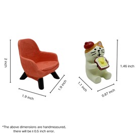 ZNWSRY Resin Cat and Mini Sofa Statue Cute Desk Decor Gift for Cat Lovers Home Decoration Tabletop Ornament Desk Accessories for Shelves Office Living Room-Orange Sofa