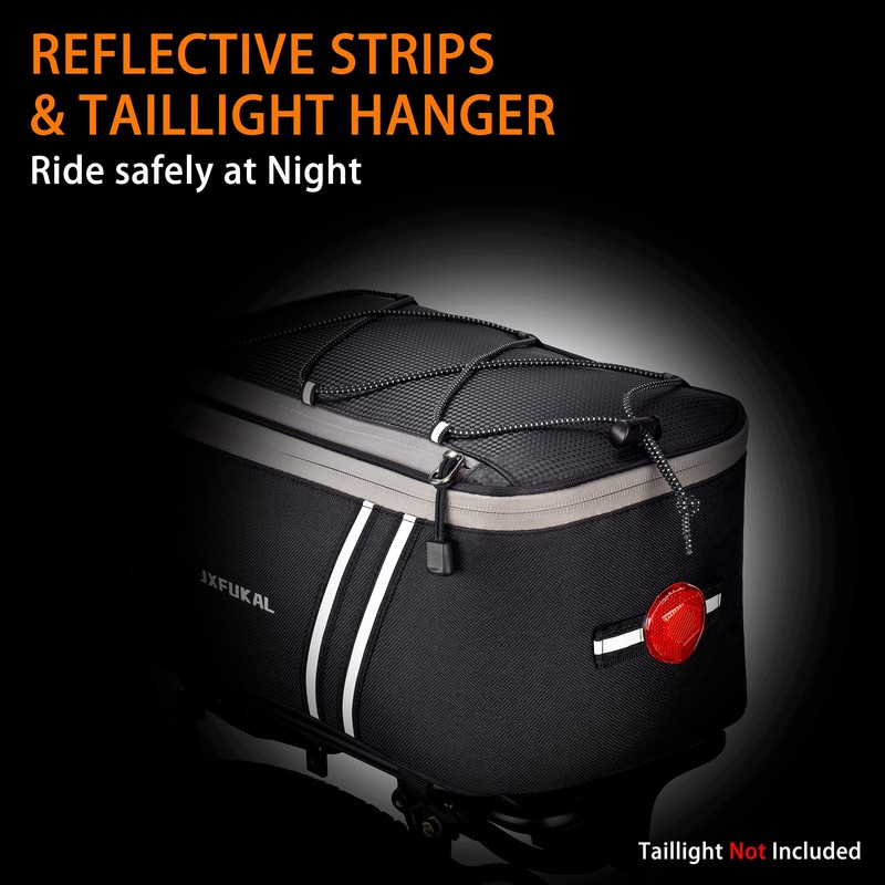 JXFUKAL - Portabicicletas trasero con cubierta de lluvia, 7L/9L/10L/12L impermeable