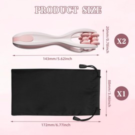 Handmassagegerät Fingermassagegerät, 2 Stück Finger Massageroller Rolling Massage Tool Massage Roller mit Griff Bietet Stressabbau und Komfort für Hände (Rosa)