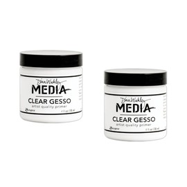 Hubshop Ranger MDM46424 Dina Wakley Media Gesso 4oz Jar-Clear, Pack of 2-total 8 oz