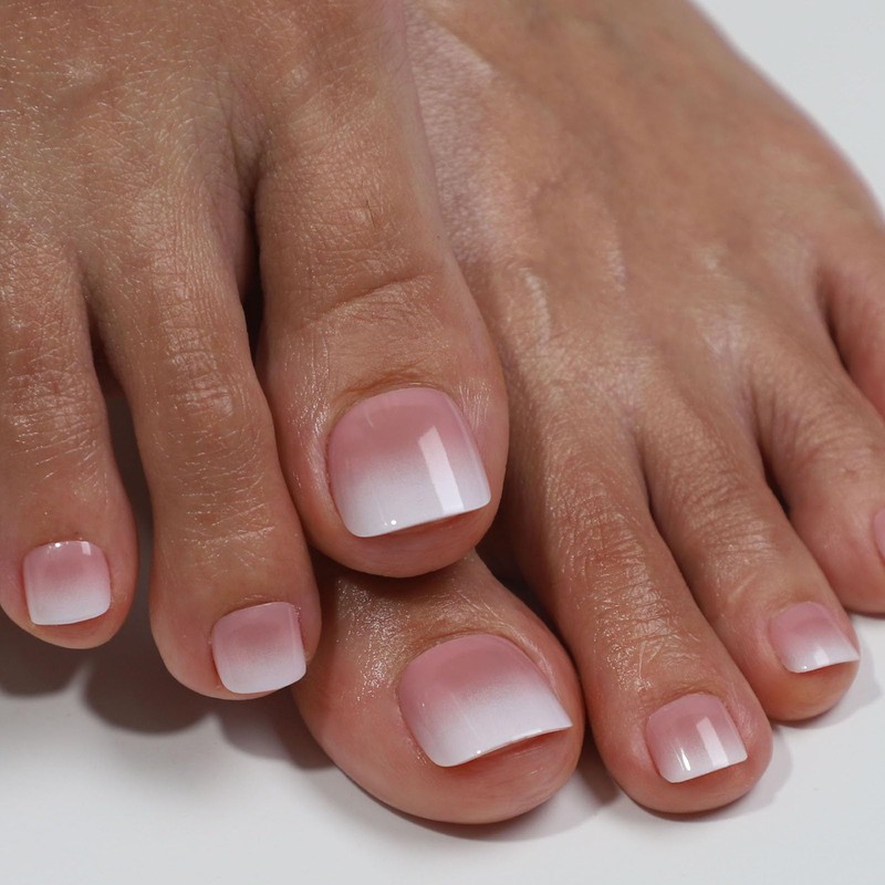 Press on Toenails for Women in 15 Sizes,30 Pcs Fits,French