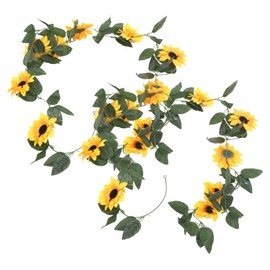 Ciieeo 2pcs Artificial Sunflower Vine Faux Flower Garland for Home Decor Versatile Spring Summer Decoration for Wall Door and Festive Scene Accents