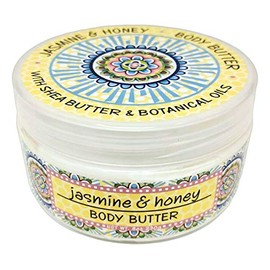 Greenwich Bay Trading Co. Scented Botanic Body Butter - Luxurious Hydration with Shea & Cocoa Butter, Enriched with Vitamin E - 8 Ounce Tub (Jasmine & Honey)
