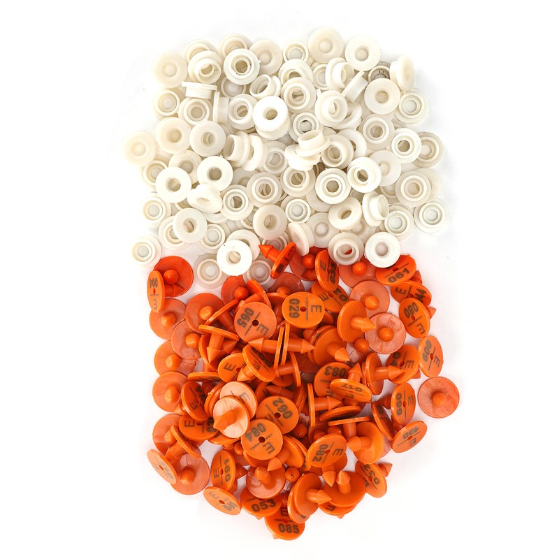 100 Sets Rabbits Ear Tag Numbered Ear Marker Animal Identification