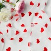 Artoid Mode White and Red Heart Gauze Table Runner 120