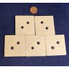 LARGE Vintage Off-White Celluloid Geometric Square Buttons Set of 5