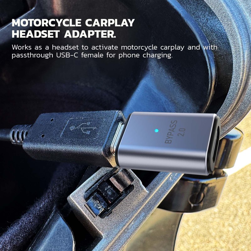 MaedHawk Bypass 2.0 Motorcycle CarPlay Bluetooth Headset Adapter with Passthrough