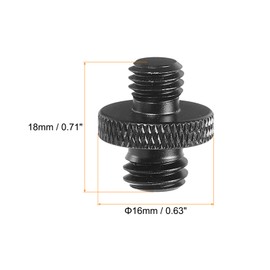 PATIKIL Microphone Stand Adapter, M8 Male to 3/8 Male Thread Tripod Screw Adapter Double Sided Camera Screw for Microphone Tripod Stand, Black, 2 Pcs