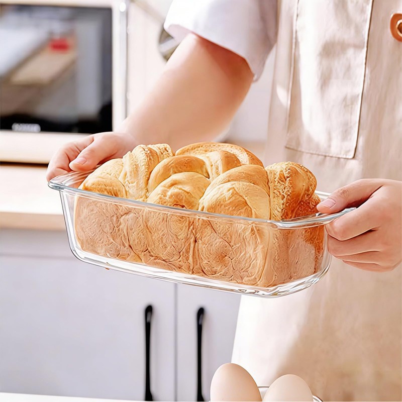 Cheeren 1Pack 1.9 Qt Glass Loaf Pan with Lids-Oven, Dishwasher,