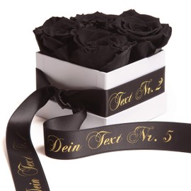 ROSEMARIE SCHULZ Heidelberg Rose Box with Desired Text and Infinity Roses Durable Roses Women (Special Text, Black)