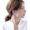Vingtaine P1288-E Single Grain Pearl Earrings, 0.3 inches (8 mm),