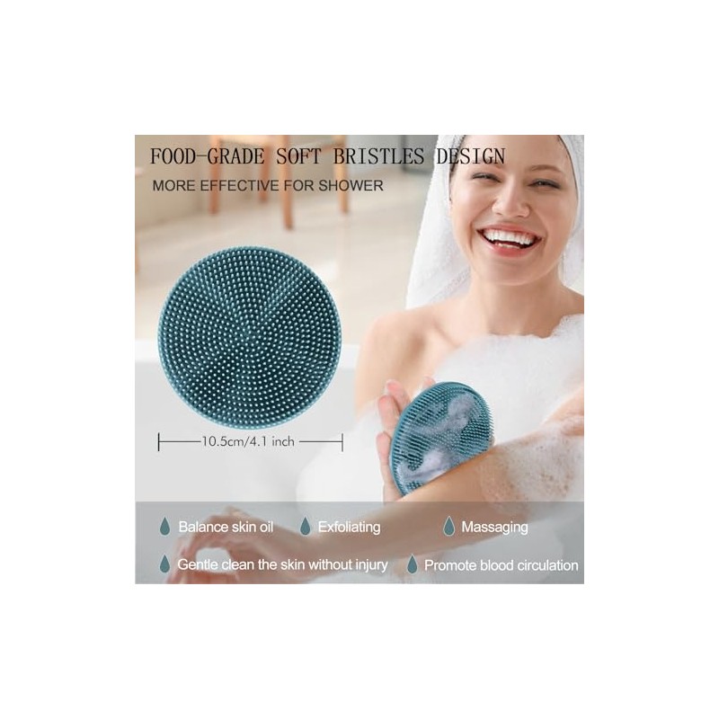 Innerneed Cepillo Ducha Silicona Suave Grado Alimenticio Cuerpo Limpiador Piel
