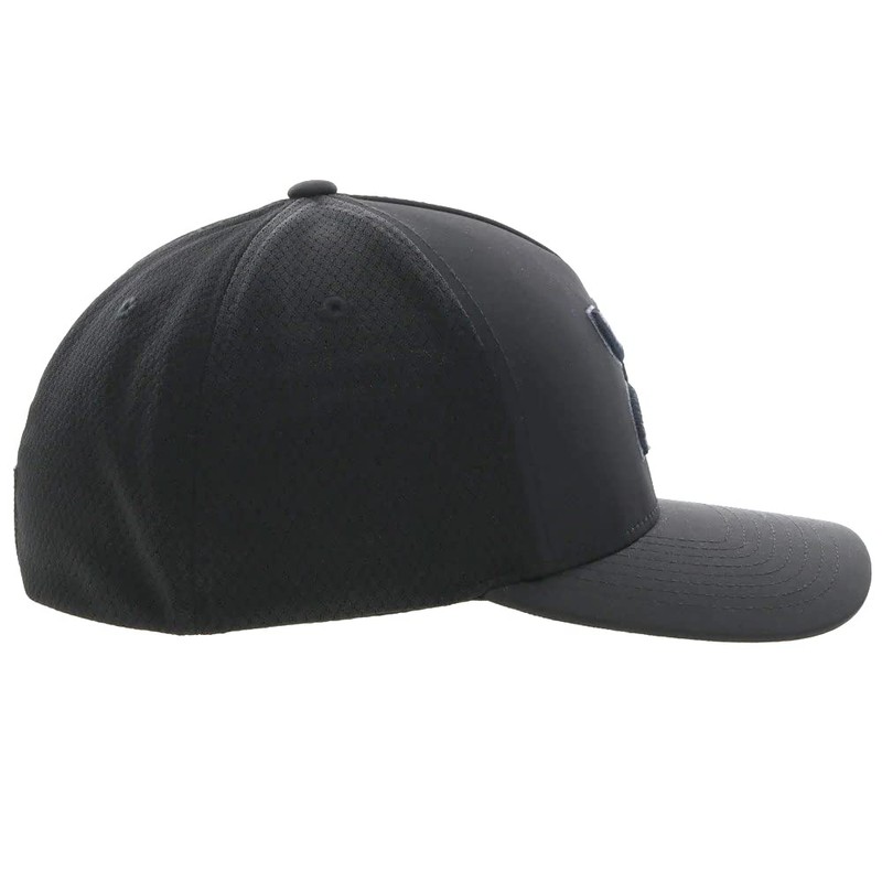 HOOEY Men's Flexfit Fitted Hat (Small/Medium, Black)