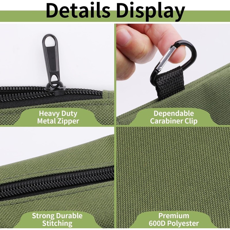 3 Pack Premium Tool Pouches Zipper Bag, 12 in Small