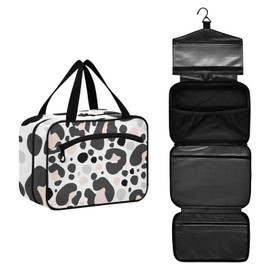 senya Toiletry Bag Travel Bag with Hanging Hook Leopard Print Cute Cheetah Makeup Cosmetic Bag Travel Organizer Water-resistant for Toiletries Accessories Shampoo Full Sized Container,L
