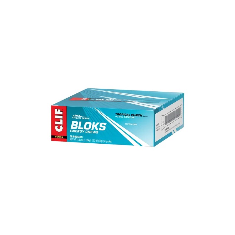 Clif Bloks Energy Chews Sabor Tropical Punch 25mg Cafeína 60g