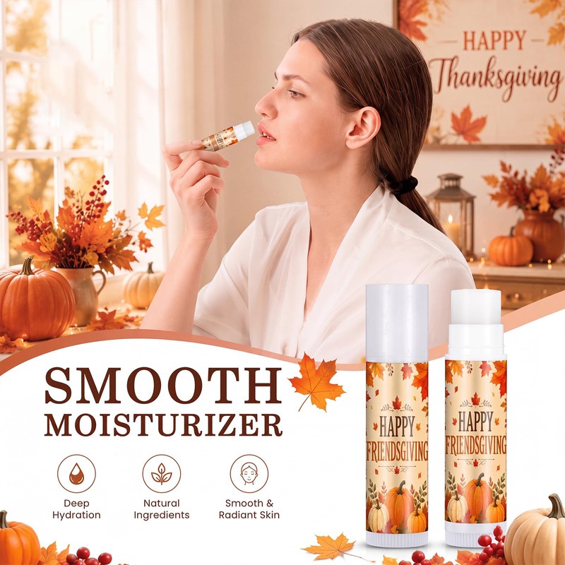 24 Set Friendsgiving Gift Bulk Thanksgiving Lip Balm Bulk