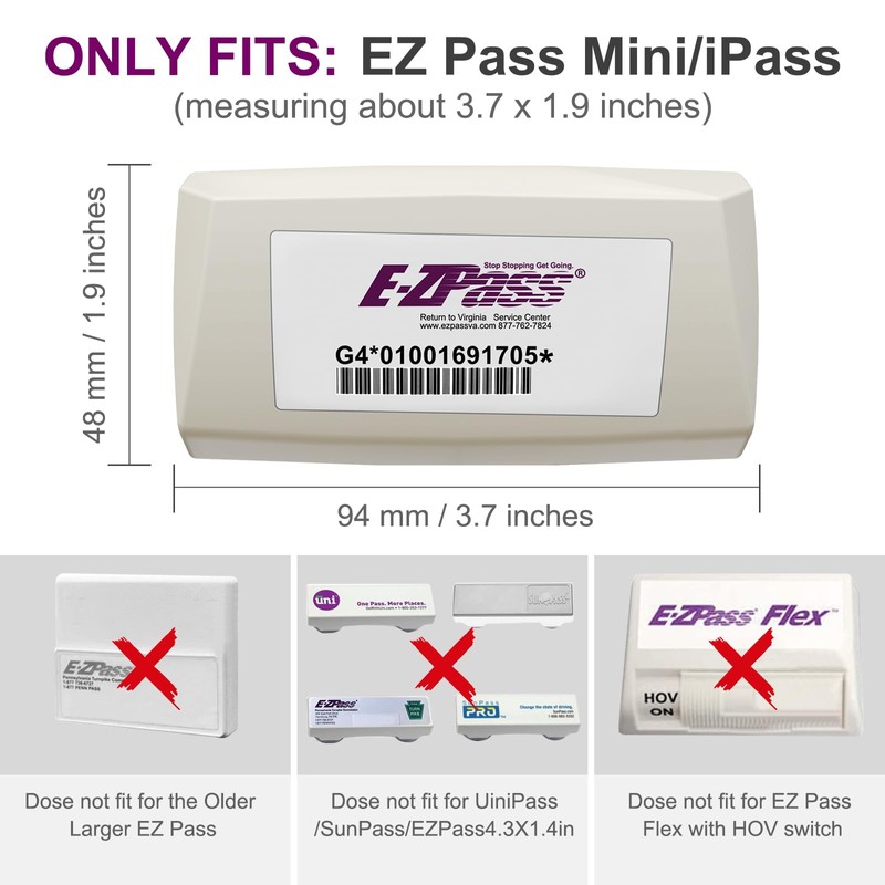 FLLIK EZ Pass Holder for Windshield, Transponder Holder for Car,