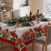 XCHI Poinsettia Cardinal Birds Winter Tablecloth Rectangle Christmas Table Cloth