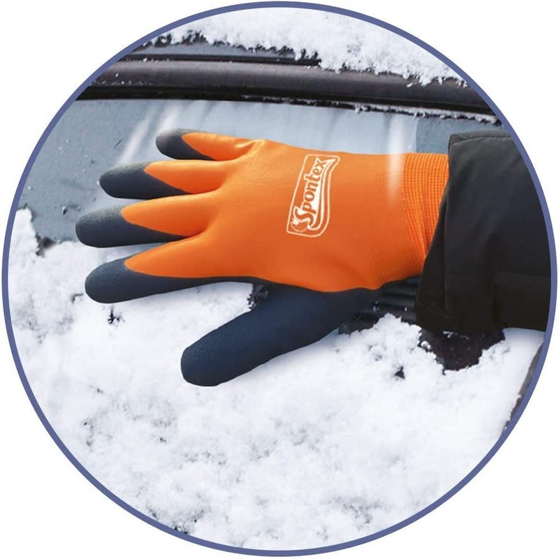 Spontex Winter Worker Waterproof Gloves, Waterproof Work Gloves with Double