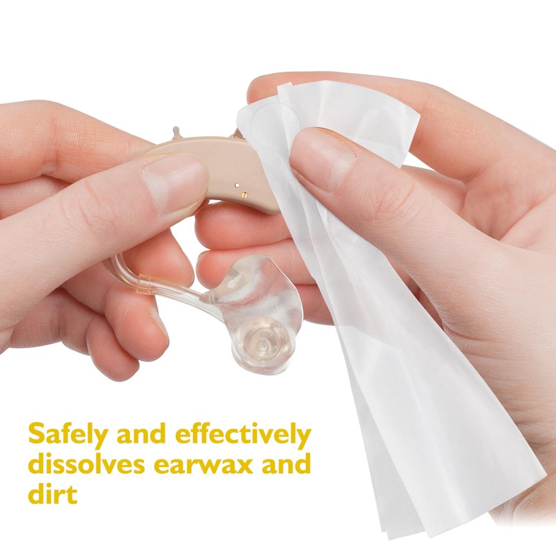 MOSSLIAN 50 Pack Hearing Aid Cleaning Wipes Individually Wrapped,Hearing Aid