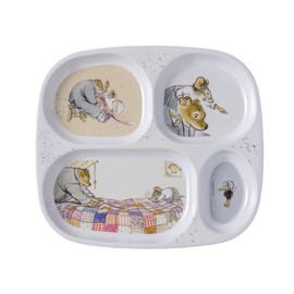 4 Compartment Tray for Children from 6 Months Melamine BPA Free 24 x 21 cm Dishwasher Safe - Petit Day Paris
