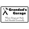 Grandad's Garage Sign Novelty Gift Garage Workshop Fathers Day Present
