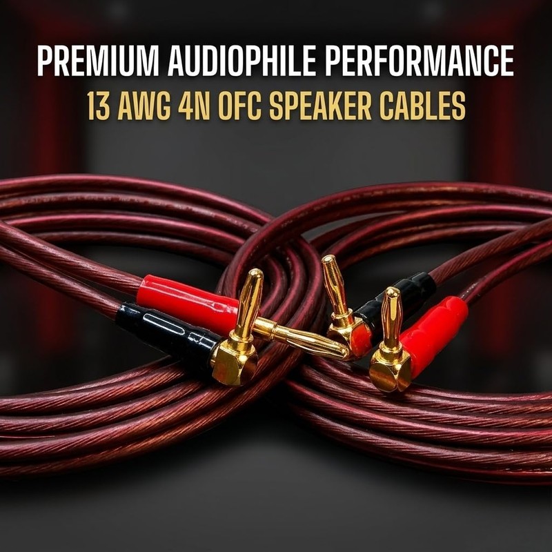 CDPMWVC 13 AWG Speaker Cable 6ft 2-Pack, OFC Banana Plug